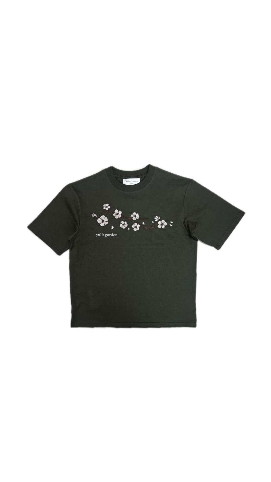 cherry blossom short-sleeve khaki
