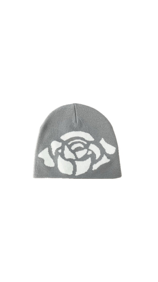 rose pixel beanie grey